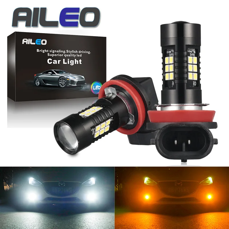 AILEO H8 H11 светодиодные лампы HB4 светодиодные лампы HB3 9006 9005 smd-лампы 1200LM 6000K 12V Белый для вождения автомобиля лампы для автомобильных фар