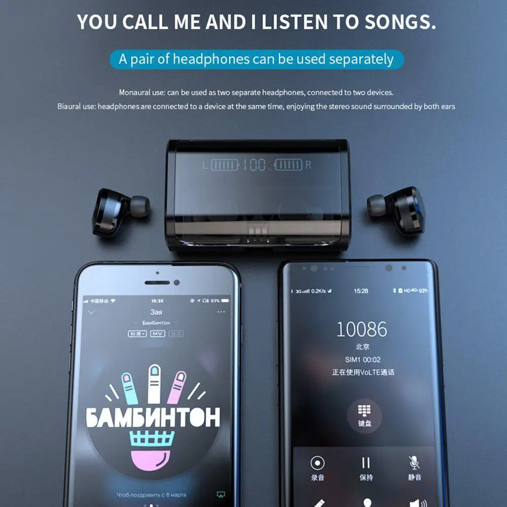 G06 Bluetooth наушники TWS стерео бизнес гарнитура беспроводной светодиодный дисплей с микрофоном