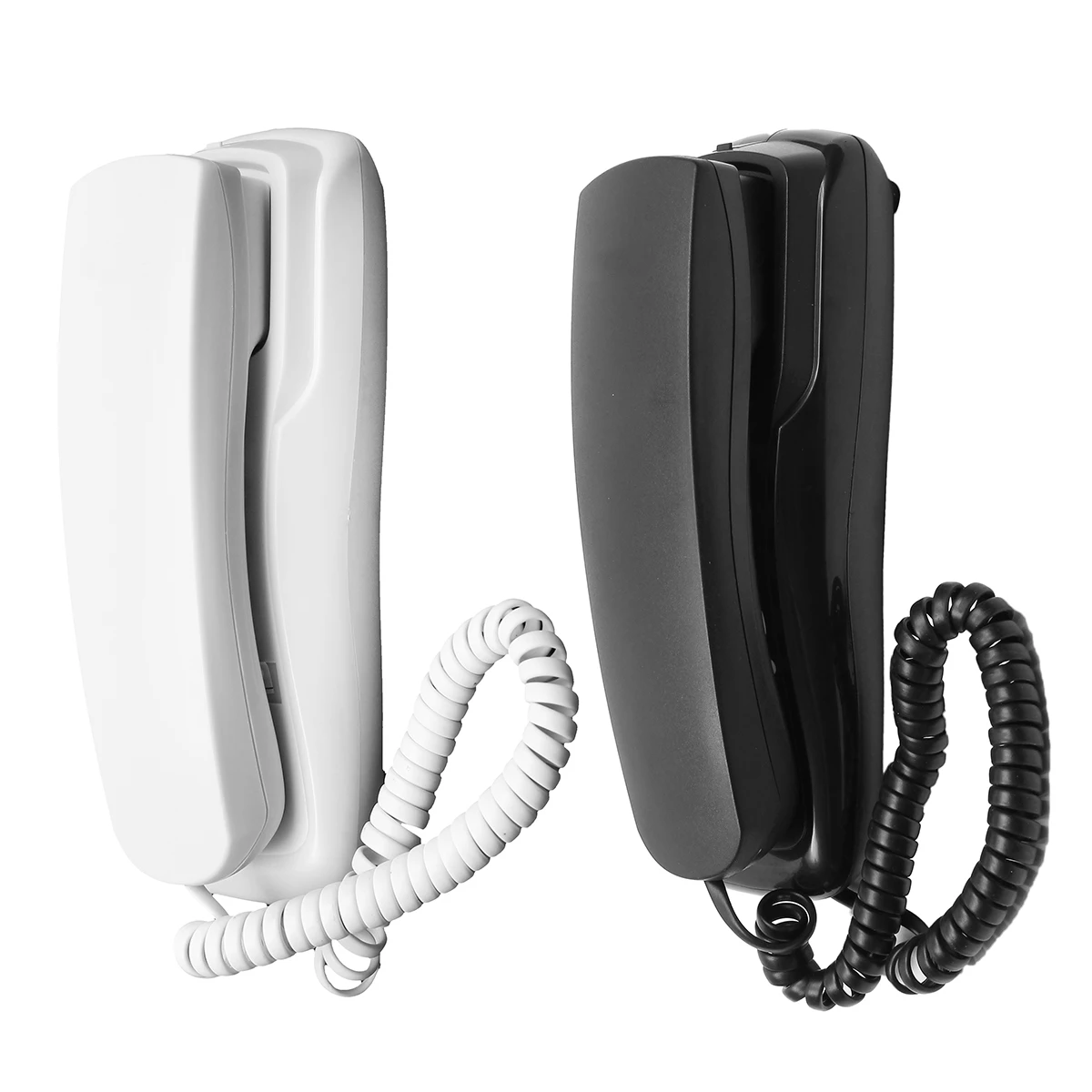 

Mini Wall Telephone corded telephone Home Office Hotel Desktop Landline Phone White/Black Volume control DC 48V