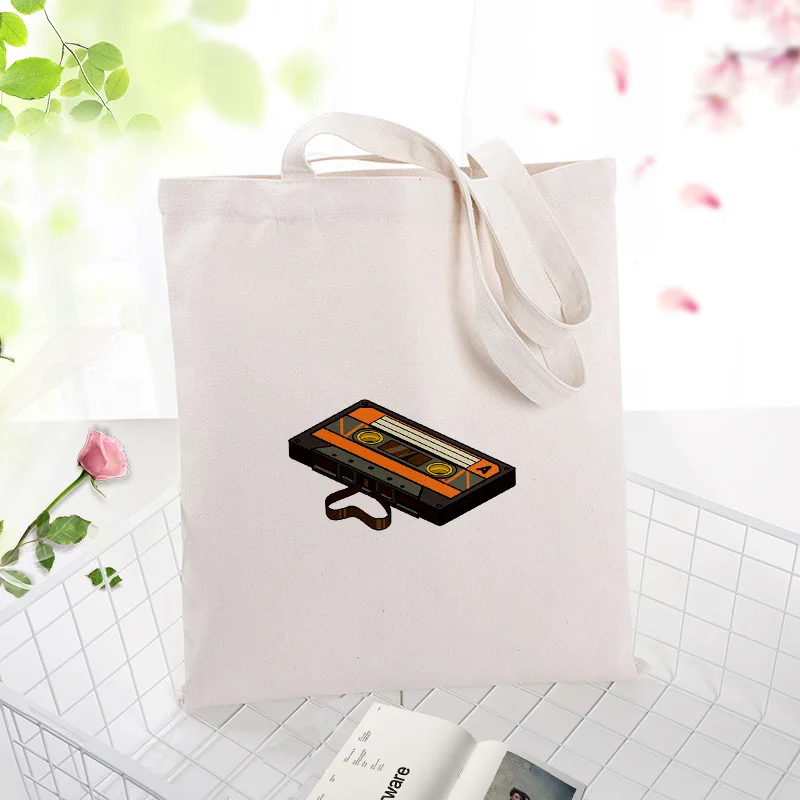 Холщовая Сумка-тоут, ретро узор, сумка для ежедневного использования, текст, сделай сам, на заказ, принт, сумка для покупок с логотипом, эко многоразовая утилизация