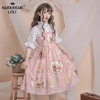 

Lolita Dress Princess Daily Sweet Palace Bowknot Cute Harajuku Printing High Waist Victorian Dress Kawaii Girl Gothic Lolita Jsk
