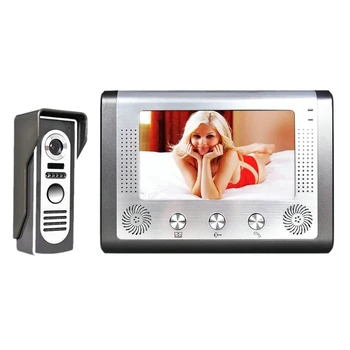 

7Inch Video Intercom Doorbell Night Vision IR 1000TVL Camera Waterproof Unlock for Home Apartment Video Door Phone(EU Plug)