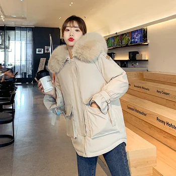 

ISENMAL Winter Hooded Parkas Woman Warm Down Jacket Cotton Padded Jacket Large Size Woman Coat Thicken Women Casual Women Puffer