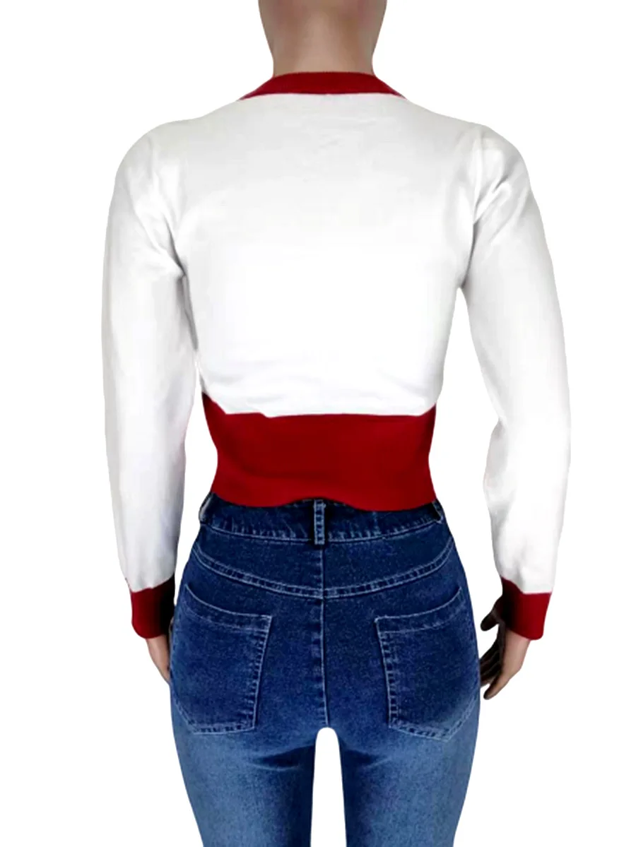 Новые осенние модные женские свитера с буквенным принтом и круглым вырезом с длинным рукавом Топы