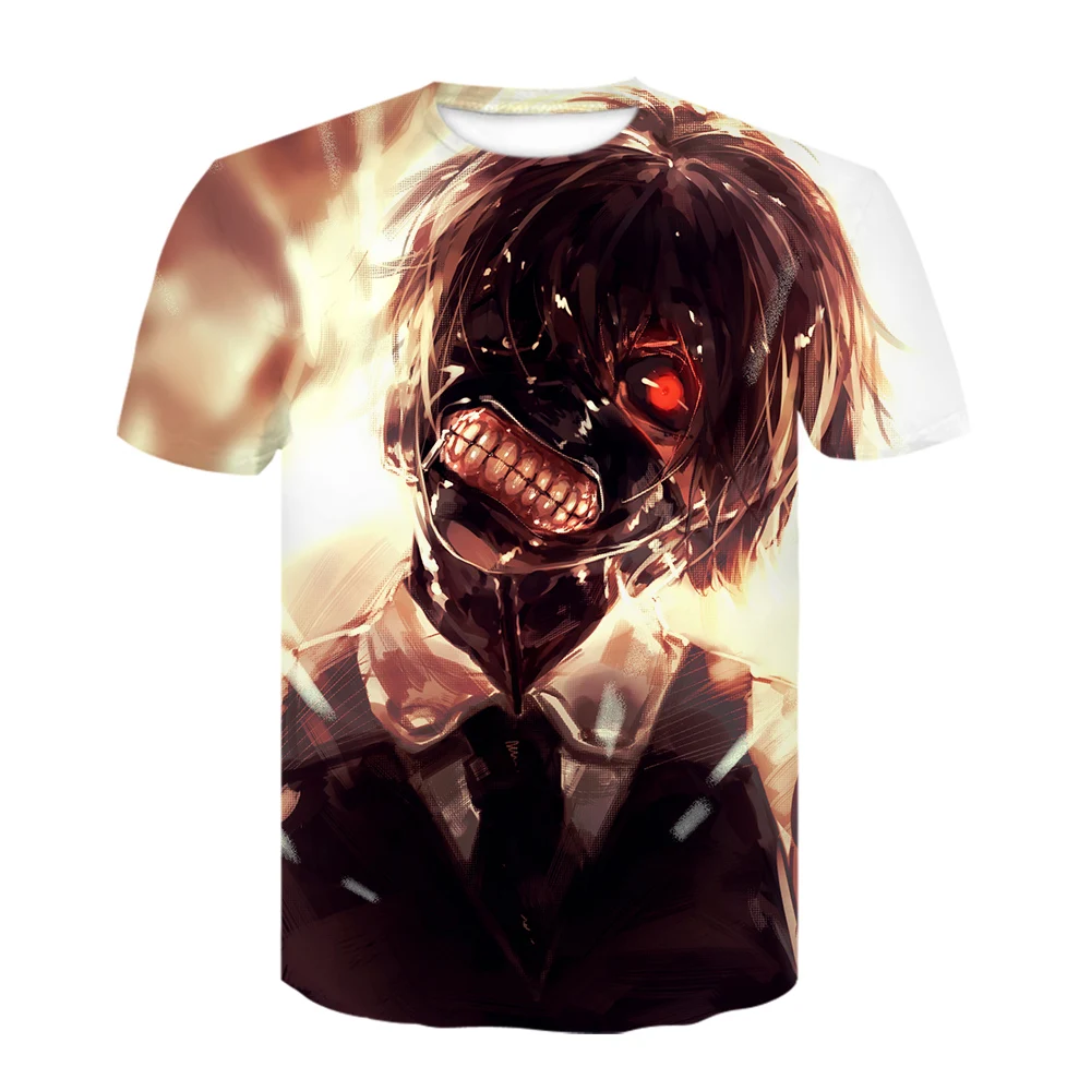 Tokyo Ghoul футболки и топы в стиле кэжуал футболка 3d Аниме Мужская смешные свирепые
