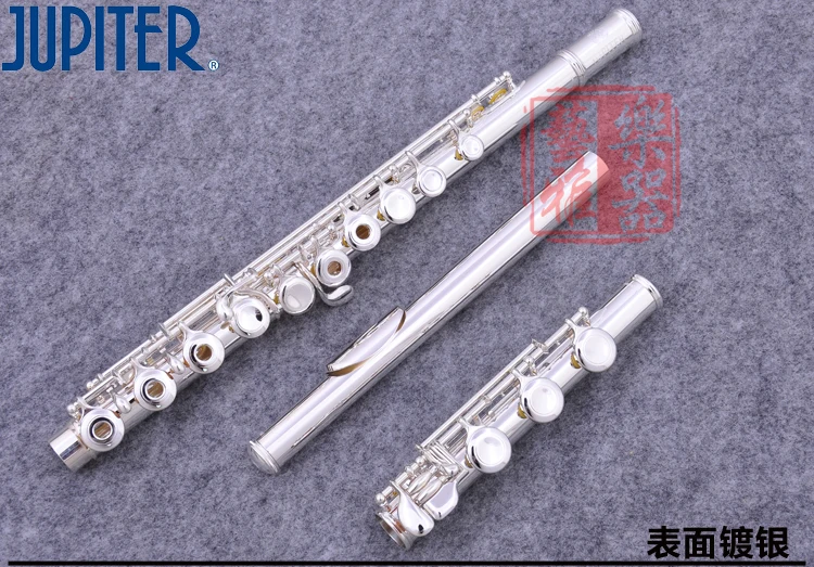 

Hot JFL-711 RBES 17 Holes Open C Key Flute Cupronickel Silver Plated Concert Flute Case Cleaning Cloth Stick Gloves Padded Bag