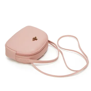 

Women's Small Lether Bag round Simple Fashion Messenger Bag Designer's Handbag Bees Decorative Phone Bag