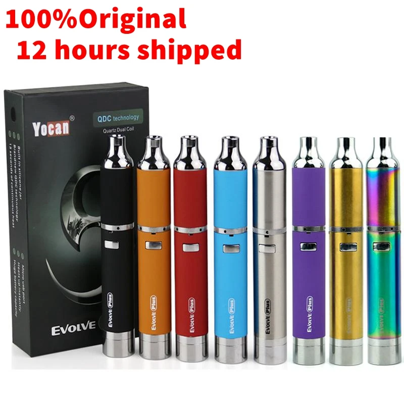 

Authentic Yocan Evolve Plus Kit Dab Pen Wax Vaporizer Kit With 1100mAh Battery Quartz Dual Coil Vaporizer Electronic Cigarettes