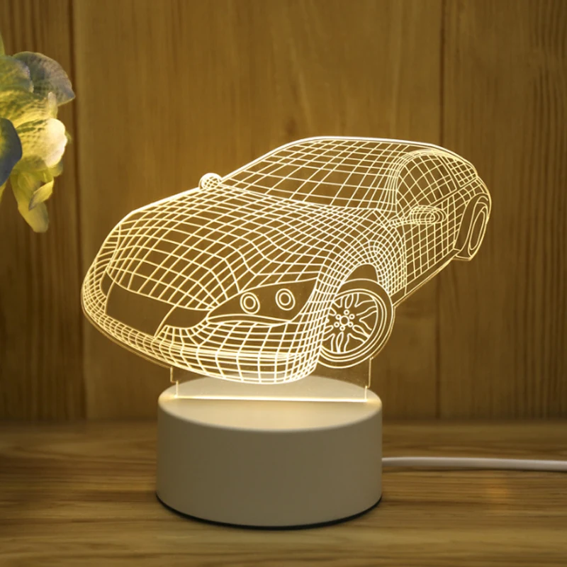 АКЛИ неоновая лампа стерео 3D ночная лампа настольная лампа прикроватная лампа светодиодная лампа день рождения праздник дети орнамент x1