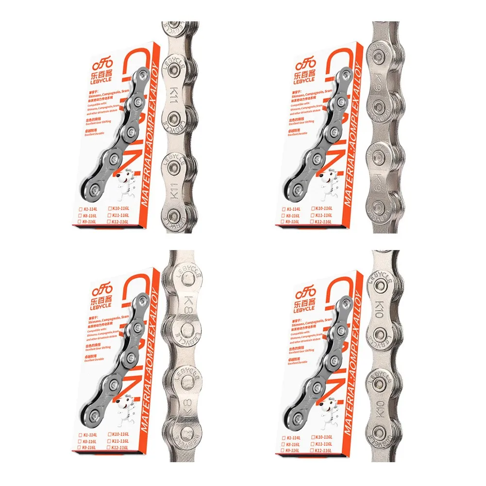 MTB Road Bike Bicycle Chain 116 Links 6/7/8/9/10/11 Speed For Shimano SRAM Switching Speed Faster Steel Silver 1/2 