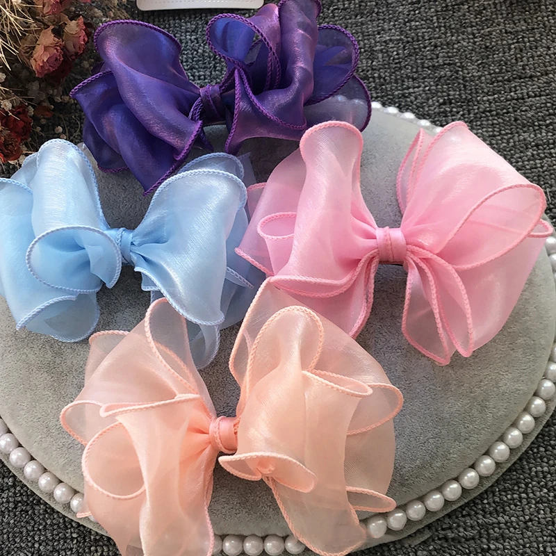 5M Plain Fishtail Yarn Ribbon Bouquet Packaging Material Flower Baking Lace Wave Chiffon Yarn Gift Strap