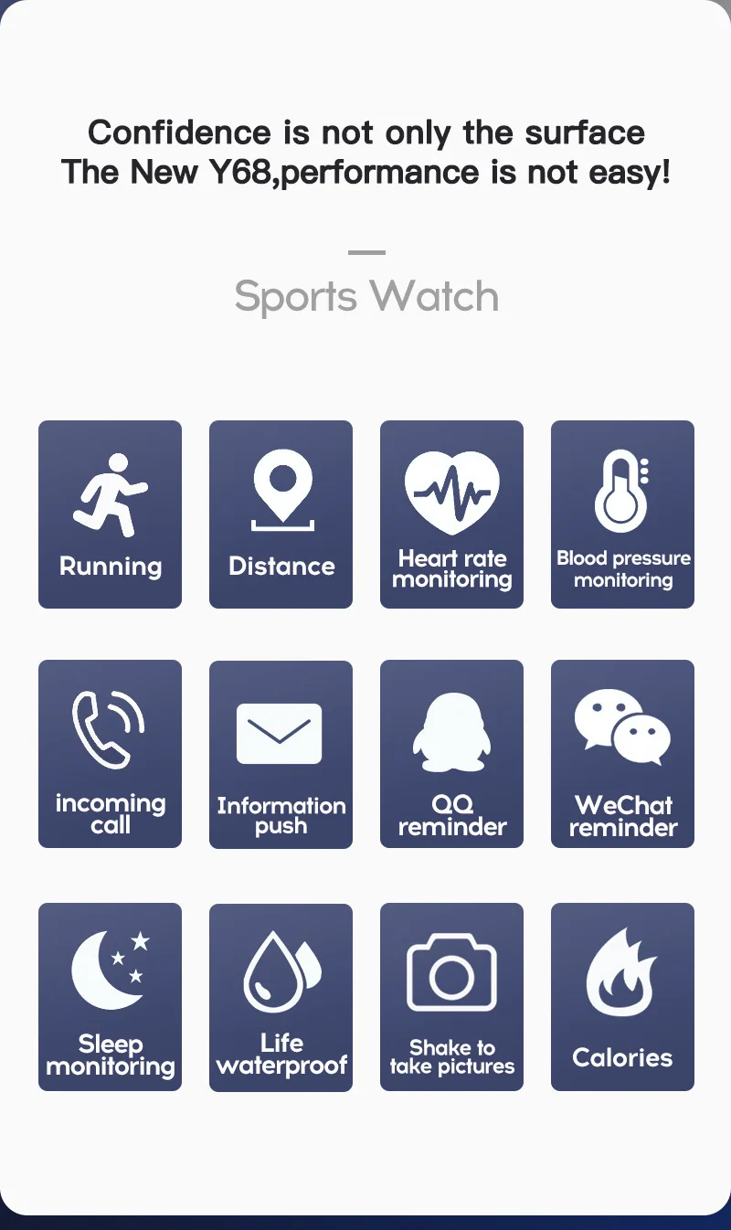Y68 Смарт-часы для мужчин фитнес-трекер монитор сердечного ритма gps позиционирование SOS сообщение Push Спорт Smartwatch женский браслет