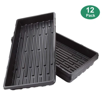 

12 Packs Plastic Growing Trays Seed Tray Seedling Starter for Greenhouse Hydroponics Seedlings Plant Germination