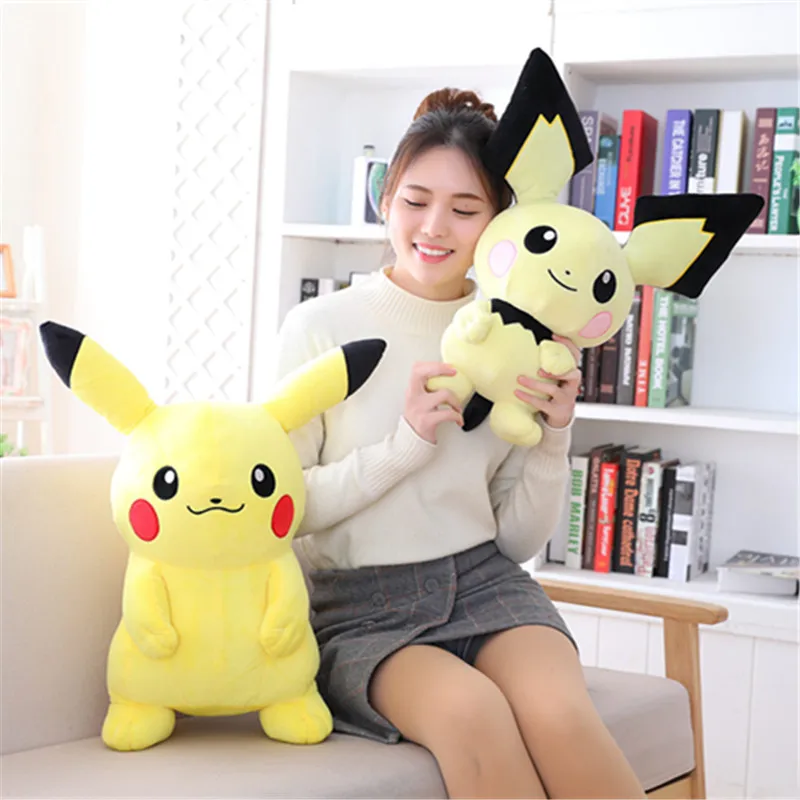 Best selling cartoon anime plush toy pikachu men and women doll fabric soft pillow cushion home decoration rag doll gift doll