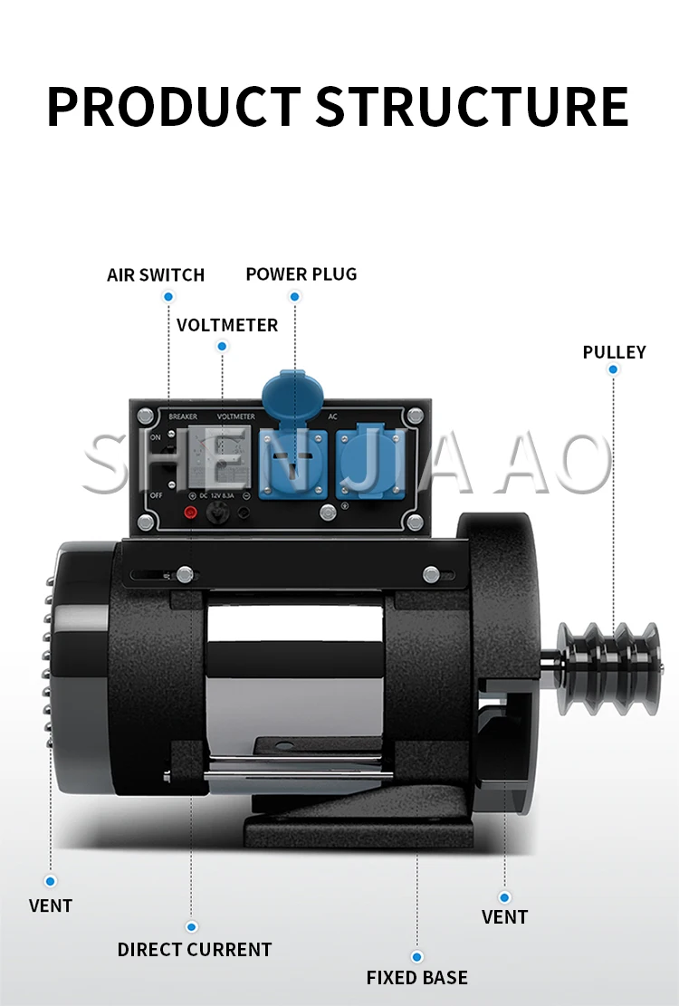 Small Generator 10KW Single-phase Motor Diesel Generator Set All Copper Inner Co