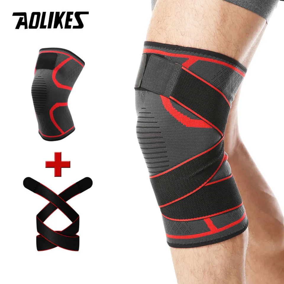 

Спортивный наколенник AOLIKES 1 шт., компрессионная эластичная повязка на колено для мужчин, спортивные принадлежности, Защитная повязка для баскетбола, волейбола
