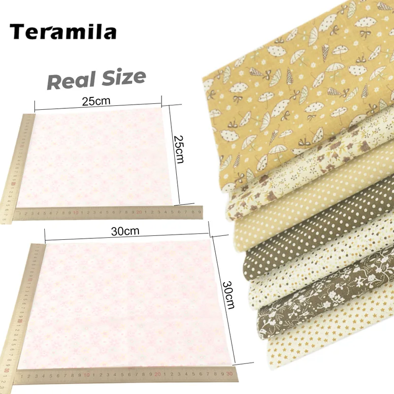 297 Teramila 7 шт./компл. 30x30 см, 25x25 см швейная ткань Лоскутная Ткань для производства одеяла ручной работы из хлопка ткани ткань для вышивки - Цвет: 297