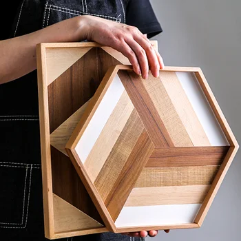 

1 pc ANTOWALL Nordic wooden pallets living rooms bread plate trays rectangular trays for cups baking teapot trays