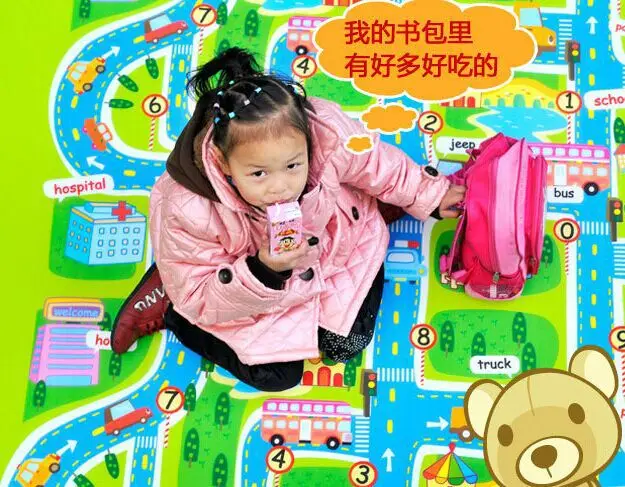 Mambobaby, настоящий продукт, детский коврик для ползания, односторонний, толстый, детский игровой коврик, складной, нетоксичный, экологически чистый B