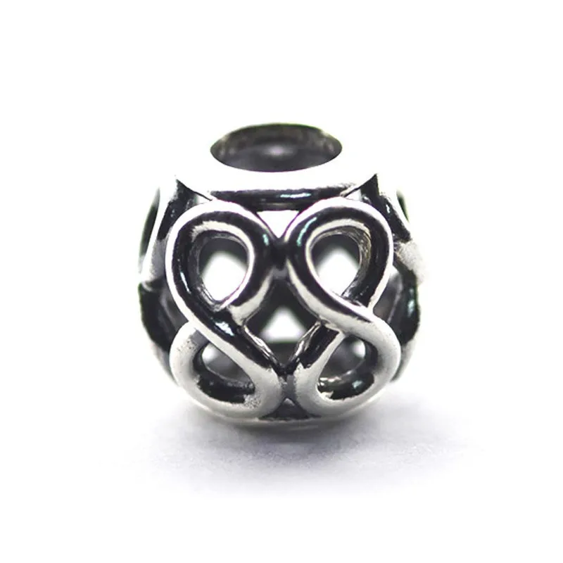

925 Sterling Silver Infinite Beads for Jewelry Making Love Forever Sign Vintage Beads for Charm Bracelet & Necklace Jewellery