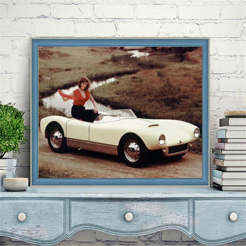 Retro Roadster Diy 5D Diamond Painting Sports Car Full Square and Round Embroidery Mosaic Cross Wall Art Home Decoration Gifts