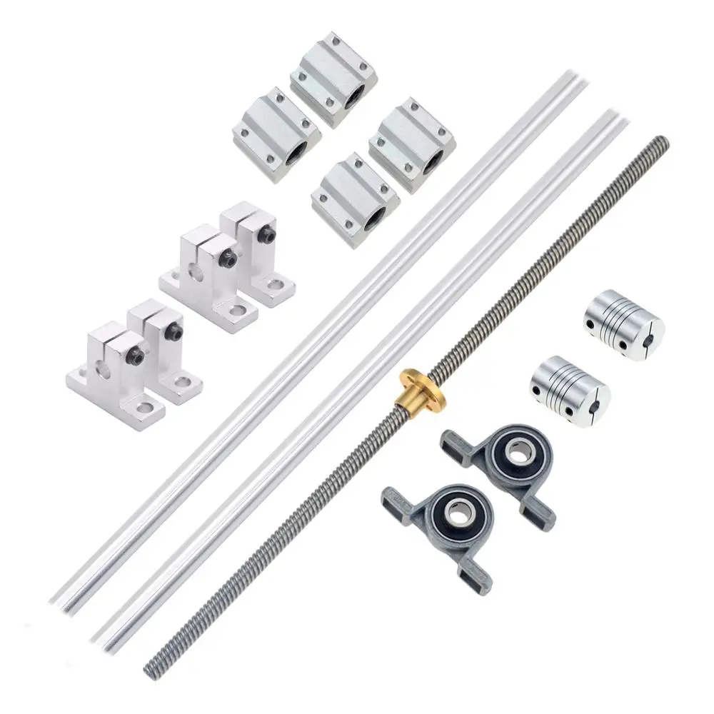 Industrial Combination,Ideaker Vertical 2mm Lead Screw &L400mm Shaft Optical Axis&Pillow Block Bearings Slide Block with Dual Rail Shaft Support &Flexible Shaft Coupling 15pcs Industrial Combination,Ideaker Vertical 2mm Lead Screw &L400mm Shaft Optical Axis&Pillow Block Bearings Slide Block with Dual Rail Shaft Support &Flexible Shaft Coupling 15pcs