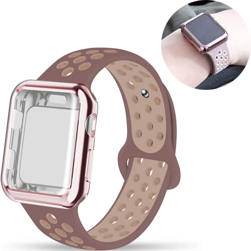 7 Силиконовый чехол и ремешок для apple watch band 44 мм 40 мм, 42 мм, 38 мм, версия наручных часов iwatch, ремешок series 5/4/3/2/1 браслет& крышки аксессуары - Цвет ремешка: 7