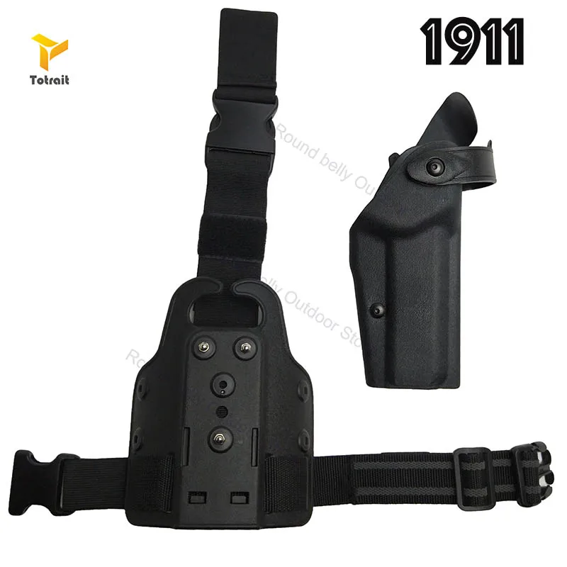 

TOtrait Tactical Gun 1911 Holster Drop Leg Holster Sfariland Adjustable Airsoft Right Hand Pistol Holster