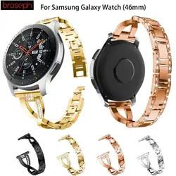 Ремешок для часов samsung galaxy Watch 46 мм браслет из нержавеющей стали для samsung galaxy watch алмазные ремешки для умных часов браслет