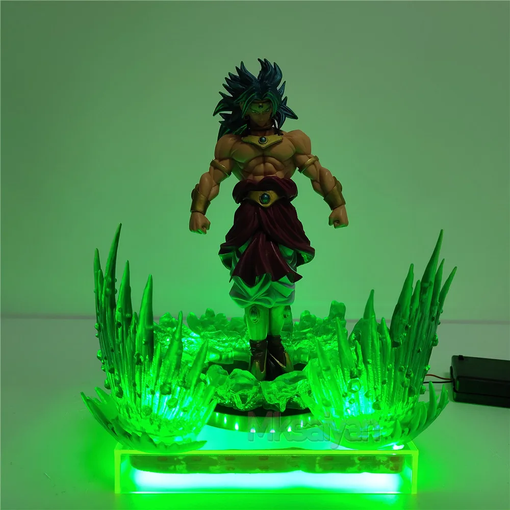 Dragon Ball Супер Broly фигурка светодиодный светильник Dragonball Broli ПВХ Модель Зеленый эффект сцены фигурки DBZ Broli игрушки Рождественский подарок