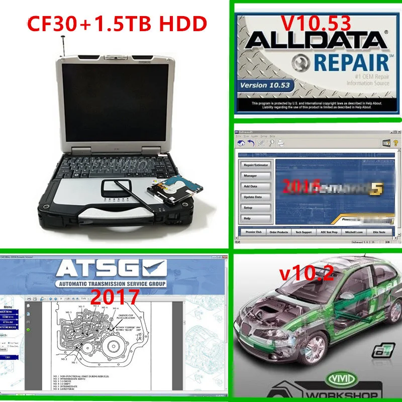 Alldata V10.53 M .. chell 2015 ATSG 2017 Vivid мастерское v10.2 программное обеспечение для ремонта