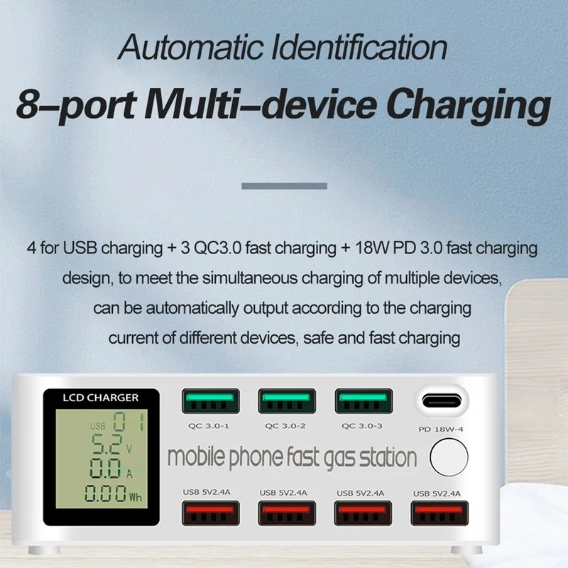 Tongdaytech 100 Вт Мульти USB мобильный телефон быстрая зарядка QC3.0 PD зарядное устройство