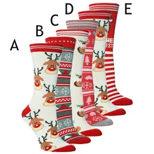 Рождественские носки для женщин; модные милые повседневные носки с милым мультяшным принтом на год; плотные носки; забавные носки для сна; Calcetines