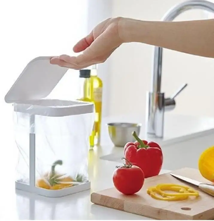 

Desktop Storage Trash Can Creative Small Kitchen Living Room Rubbish Bin Mini Table Flip Waste Basket Hard Rectangle Ashcan