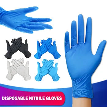 

Disposable Latex Gloves 100pcs Nitrile Gloves Rubber Luvas Nurses Work Hand Glove Protecting Hand From Bacteria Non-Toxic Gloves