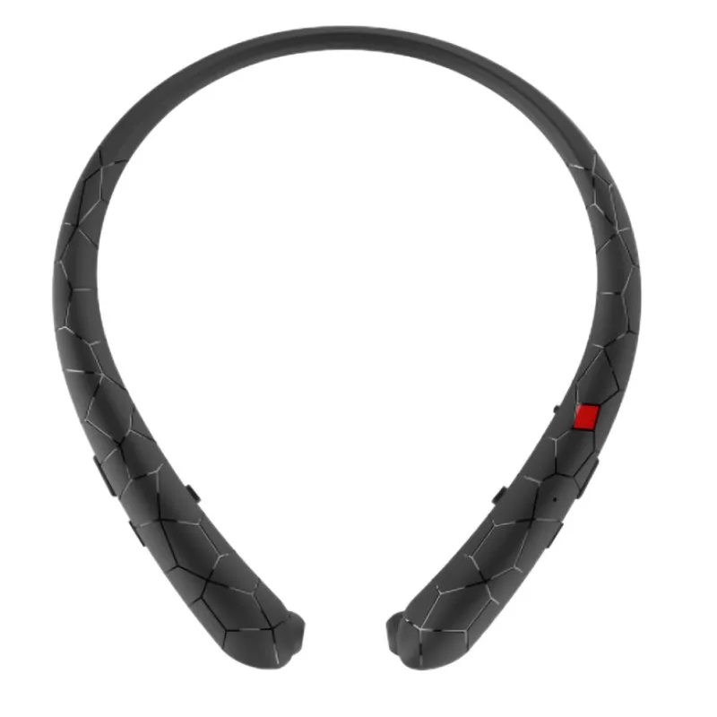Черный Выдвижные Наушники bluetooth-гарнитура с шейным ободом, Спортивная гарнитура, карта памяти - Цвет: Черный