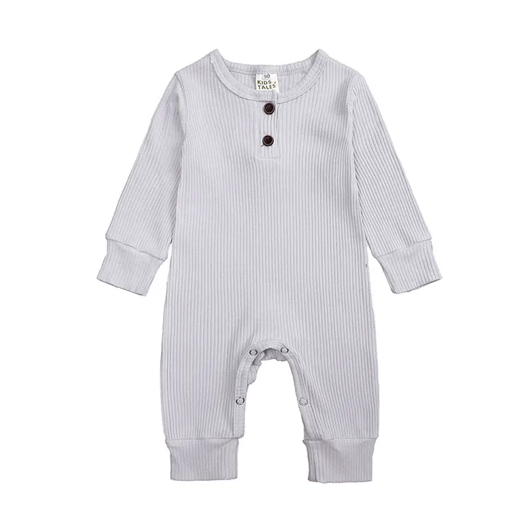 Baby Boy Romper Long Sleeve Knitted Ribbed Baby Clothes Girl Rompers Solid Color Toddler Romper Infant Clothing 0-24 Months Warm Baby Bodysuits  Baby Rompers