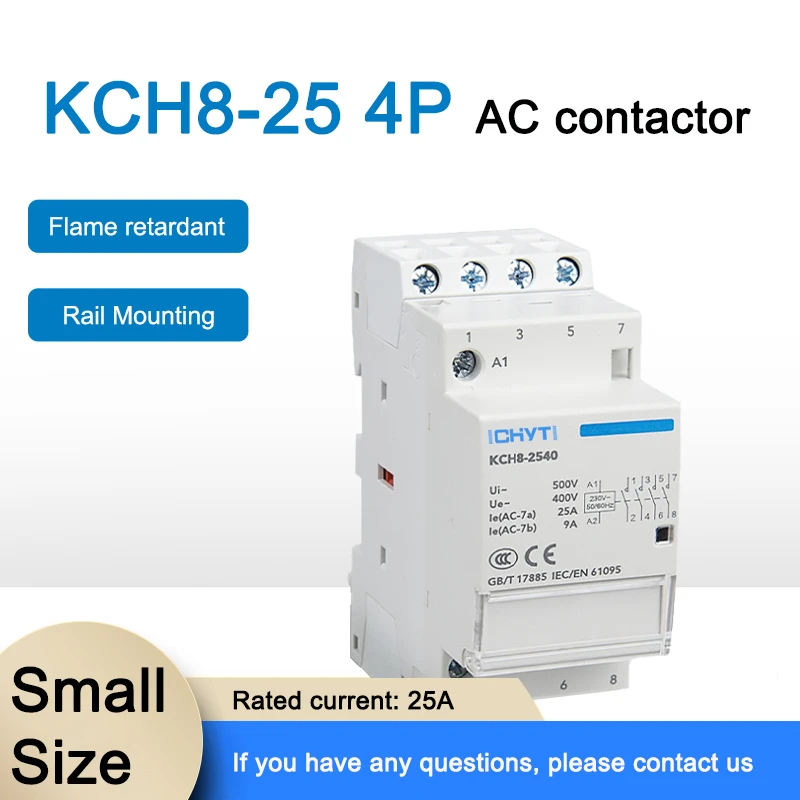 TOCT1 4P 25A 4NC Din rail Household ac contactor With Manual Control Switch 