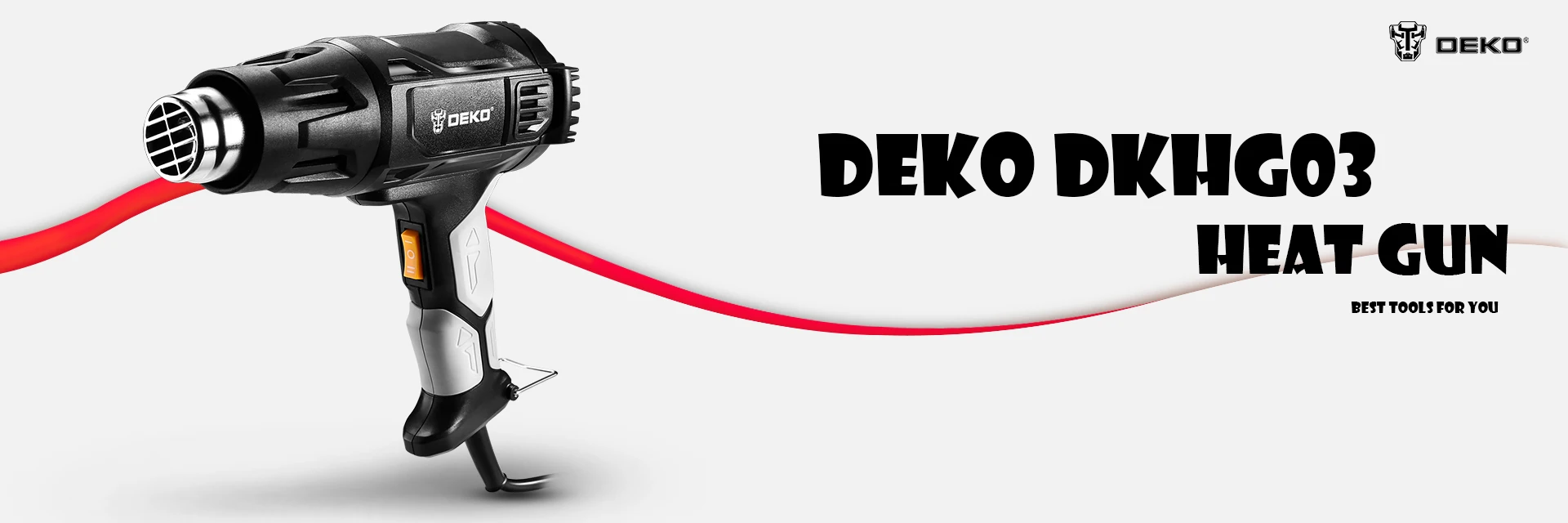 DEKO DKHG02 220 В Тепловая пушка с 3 регулируемой температурой 2000 Вт усовершенствованная электрическая тепловая пушка с четырьмя насадками для электроинструмента