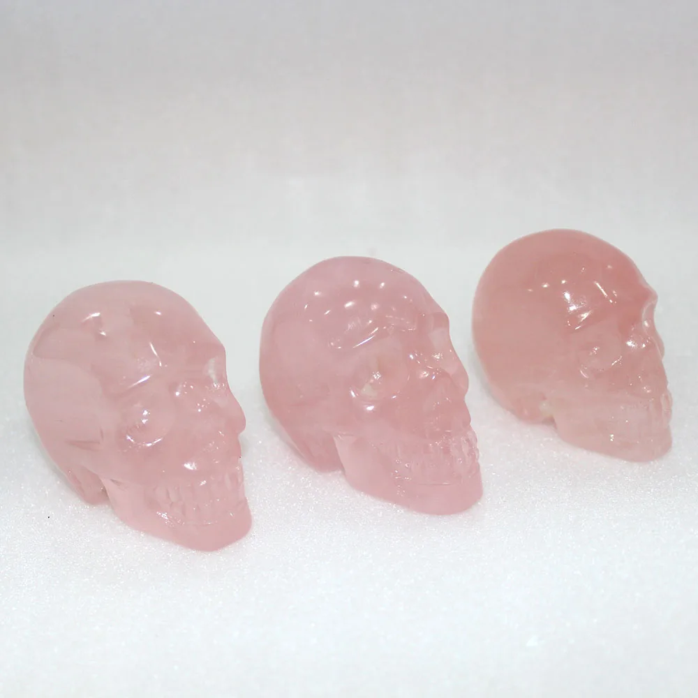 Runyangshi 1 шт. натуральный хороший розовый цвет розовый кварц черепа Хрустальные черепа для дешевой оптовой продажи