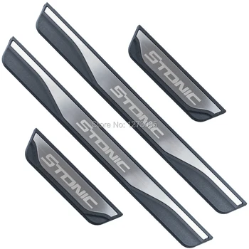 

For Kia Stonic 2017 2019 2020 Stainless Door Sill Kick Scuff Plate Protectors Trim Guard Cover Sticker Car Styling Accessories