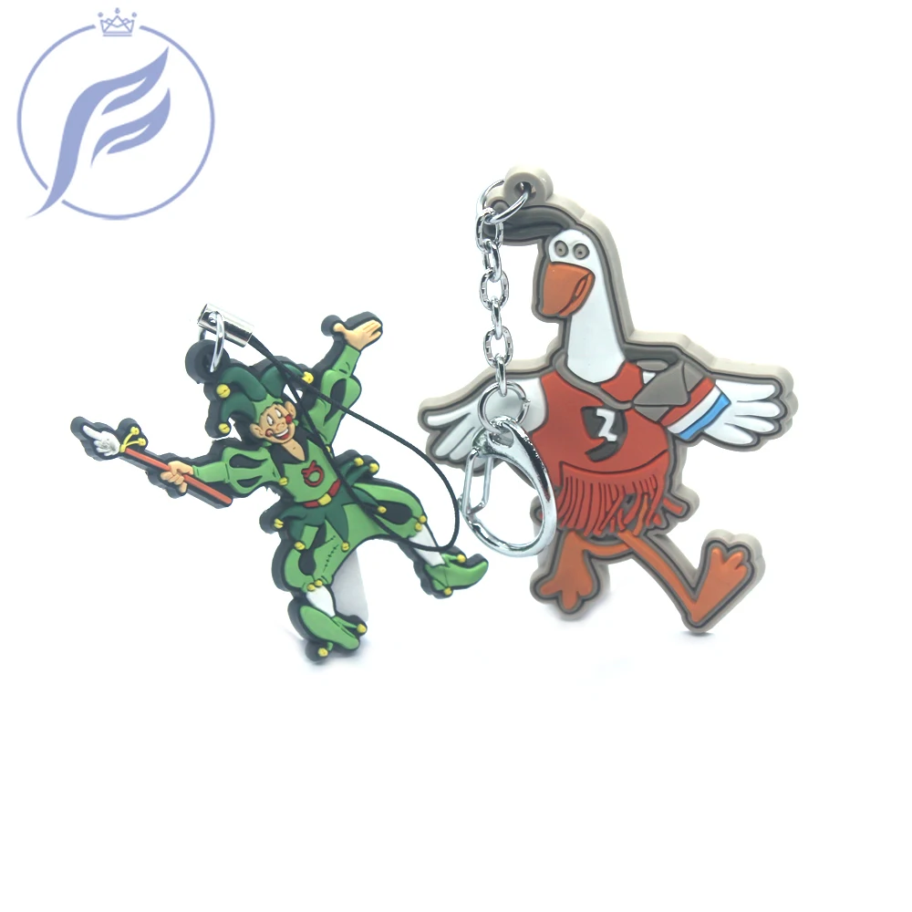 

200PCS/5CM Cartoon Animal Wholesale Personalized Soft PVC Custom Silicon Rubber Keychain with Custom Logo
