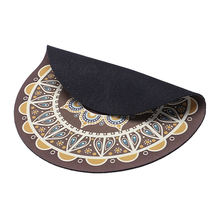 Коврик для компьютерной мыши в стиле ретро, богемный, Круглый, Прошитый, игровой коврик для мыши, резина+ ткань