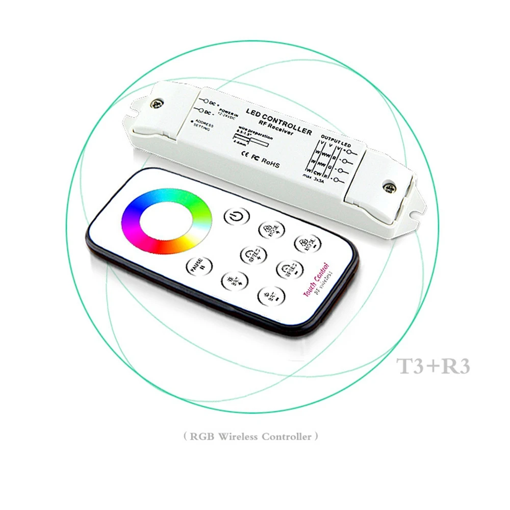Bincolor T3+ R3 RGB сенсорный контроллер RGB контроллер RF сенсорный мини-контроллер светодиодов RGB светодиодная лента контроллер DC12-24V
