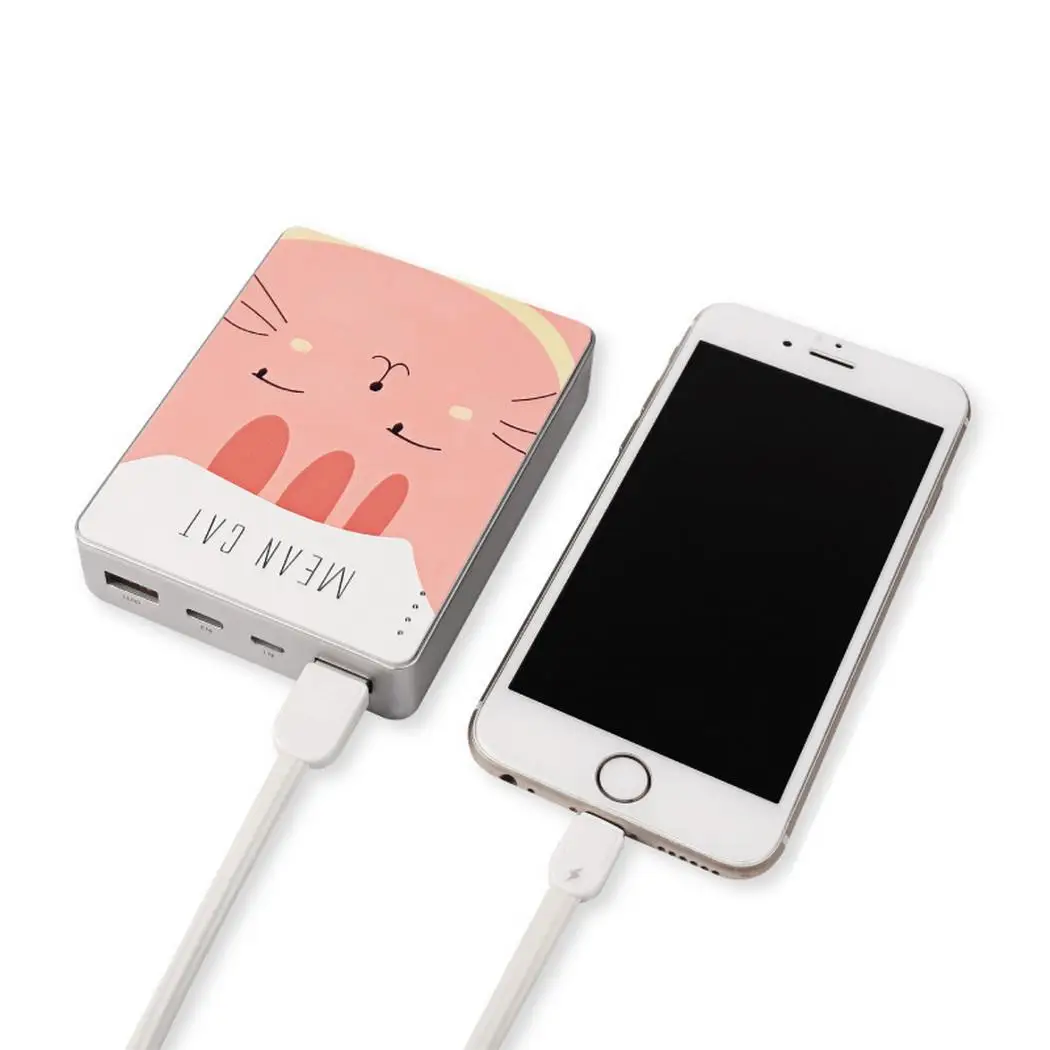 Модный Мини Портативный милый мультфильм Мульти USB ручной выход банк питания для дома, офиса, открытый 70% заряда