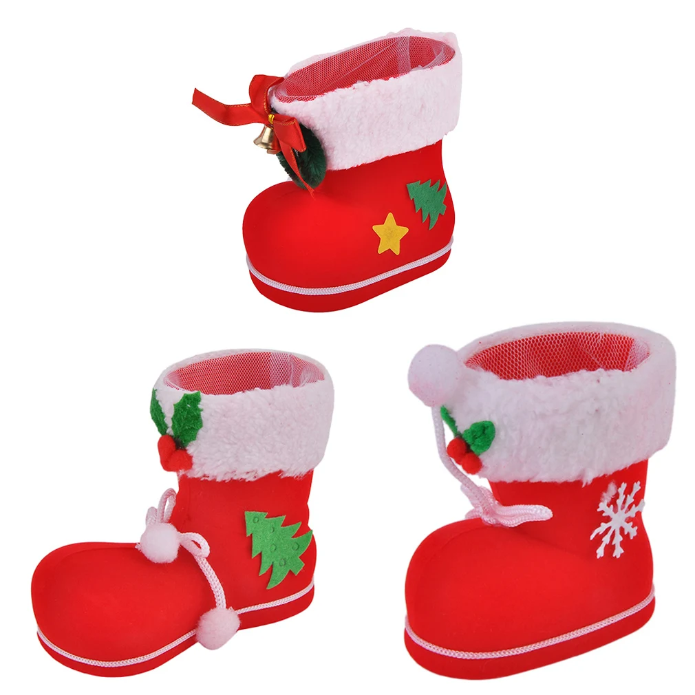 

DUUTI Creative Design Christmas Flocking Boots Candy Boots Home Funny Xmas Decorations Supplies Best Children Kids Gifts
