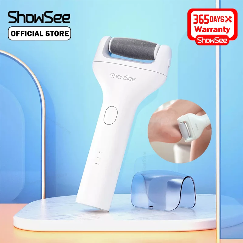 Showsee Electric Foot File Vacuum Callus Remover Dry Dead Professional Pedicure Tools Electric Foot Grinder Foot Skin Care B1-W