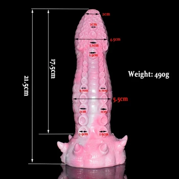 Silicone Realistic Octopus Tentacles Animal Dildo For Men Women Penis With Suction Cup Big Anal Plug Adult Sex Toys For Women 5