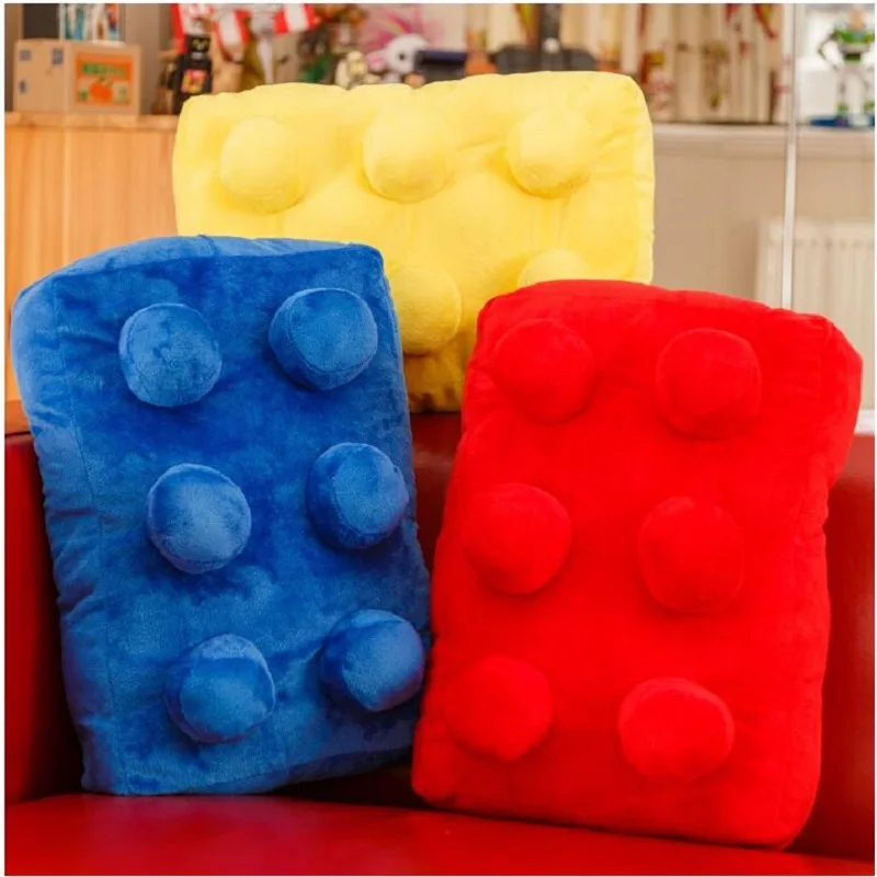 

UBRUSH Building Blocks Cushion Creative Home Plush 3D Stand Volume Wooden Pillow Cushion Toy Comfort Cushions