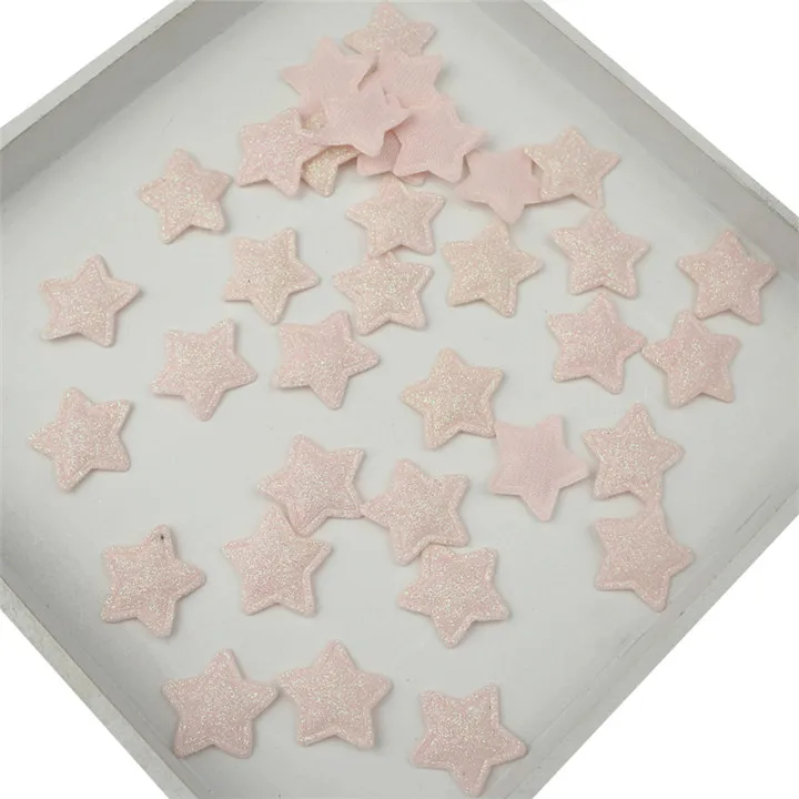 Pink Stars 100 шт блестящие звезды аппликационные наклейки Материал корпуса DIY детские головные уборы шпилька аксессуары блестками Мягкий пентаграмма тиснение - Цвет: Pink Stars